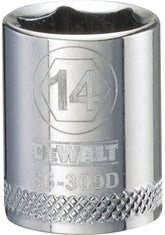 DeWALT DWMT86309OSP Hand Socket, 14 mm Socket, 3/8 in Drive, 6-Point, Vanadium Steel, Polished Chrome